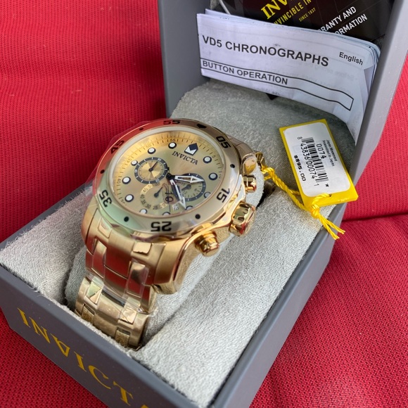 18K Gold Plated Invicta Pro Diver SCUBA (NWT)SALE - Picture 6 of 14